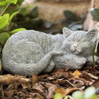 Cats Memorial Stone Garden Statue, Pet Statues Gifts for Loss of Cat Sympathy, Grave Markers for Garden Outdoor Statue Decor, 11.4” L Garden Decorative Tabby Figurine