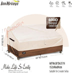 2-Seater Outdoor Couch Cover,60"Wx38"Dx35"H Inches Patio Loveseat Cover,100% Waterproof Heavy Duty Patio Sofa Covers,Patio Furniture Covers,Beige&Brown