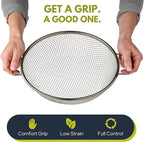 Round Soil Sifter for 5-Gallon Bucket (1/4-inch Mesh), Stainless Steel Garden Sieve with Handles