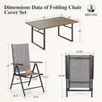 HERA'S HOUSE 7-Piece Outdoor Dining Set for 6, 64" Weather-Resistant Metal Patio Table with 6 Foldable Grey Chairs, Perfect for Garden, Backyard, Porch & Lawn (Space-Saving Design)