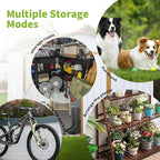 12x10FT Heavy-Duty Metal Storage Shed Heavy-Duty Steel Garden Shed, Secure Hinged Door, Weatherproof for Tools, Bikes & Lawn Equipment
