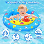 Baby Pool Float with Canopy, Inflatable Baby Swim Float with UPF50+ Sun Protection, Toddler Infant Pool Float with Toy Play Console Adjustable Safety Seat for Kids Girls Boys Aged 6-36 Months