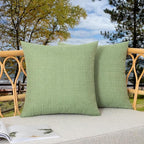 Kevin Textile Pack of 2 Outdoor Waterproof Pillow Covers Checkered Decorative Cushions Sham Throw Pillowcases Shell for Patio Tent Garden Couch Bed Sofa 22x22 Inch Sage Green