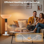 R.W.FLAME 1500W Outdoor Patio Heater, Electric Infrared Heater, Rapid Heating in 5s with LED Lights and Remote Control, IP55 Waterproof and Overheat Protection for Patio, Backyard Indoor and Outdoor