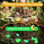 100 Pcs Tiny Resin Animals to Hide, Mini Luminous Resin Animals Bulk for Miniature Fairy Garden Accessories Micro Landscape Aquarium Cake Potted Plants Dollhouse Moss Patio Home Decor Crafts