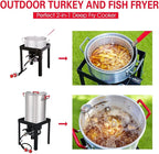 CreoleFeast TFS3010 Propane 30 Qt. Turkey and 10 Qt. Fish Fryer Boiler Steamer Set, 50,000 BTU Burner, Ideal for Outdoor Cooking