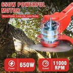 ALSO GO 24V Electric Weed Wacker, Cordless Grass Trimmer, Battery Powered Weed Eater with 2pcs Batteries & Charger, 3 in 1 Brush Cutter/Edger with Wheels for Garden and Yard Lawn