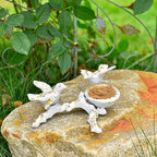 Sungmor Vintage Cast Iron Tealight Candle Holder, Lovely & Beautiful Birds Nest Design, Unique Tabletop Shelf Home Decor Pieces, Small Birds Statue Candle Holders Coffee Table Centerpieces Decor
