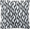 BrylaneHome 20" Square Throw Pillow - Patio & Outdoor - Water, Stain & Fade Resistant - Black Ikat
