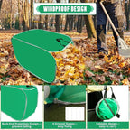 PUNCHMAN Leaf Collector - 80 Gallon Pop up Foldable Leaf Bags with Handles, Collapsible Trash Can for Leaf Clean up and Picker, Reusable Yard Waste Bags with Golves, Garden Tools