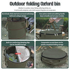 Pop up Camping Trash can with lid,Collapsible 24 Gallons Trash can with Sorting Clips,Garden Garbage Bag with Lid,Lawn and Leaf Bags - Reusable Yard Waste Bags (Green)