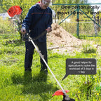 52cc Gas Grass Trimmer, 2 in 1 Petrol Weed Eater, 2-Stroke Weed Whacker Cordless, Backpack Brush Trimmer Garden Tools Red