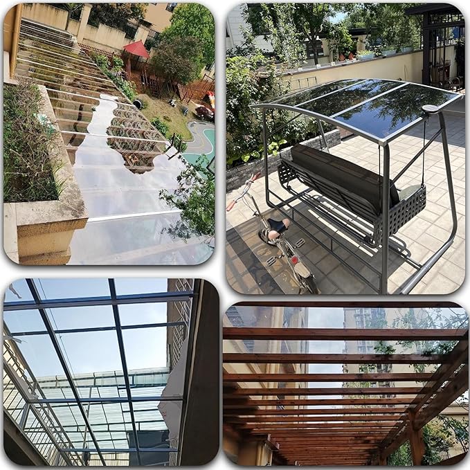 2mm Polycarbonate Sheet,Polycarbonate Greenhouse Panels,Roofing Transparent Insulation Daylighting Panels,Strong and not Easily Deformed,for Greenhouse Sheds Roofs,Carports.(Clear,6X 9.8ft)