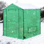 COOS BAY 6x6 FT Portable Walk-in Greenhouse, Pop up Outdoor Green House with Power Access Openings, Zippered Doors & Windows, Durable PE Cover, Green