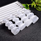 JIC Gem 4 pcs Selenite Tower Spiral Crystal Skyscraper 4" Tall White Healing Stones Home Decoration
