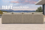 PURPLE LEAF 9 Pieces Patio Conversation Sets with Ottoman All Weather Outdoor Couch Sectional Set with Cushion Small Conversation Set for Garden Poolside Backyard Beige