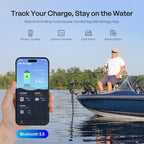 Renogy 12V 100Ah Trolling Motor LiFePO4 Lithium Battery, Bluetooth & 100A BMS, IP67 Waterproof, Group 24 Deep Cycle Battery for Marine, Boat, RV, Off-Grid Backup