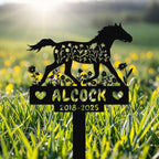 Personalized Horse Memorial Stake,Pet Plaque for Horse Lover,Metal Horse Grave Marker,Remembrance Stake,Outdoor Garden Yard Sign Horse 10inch
