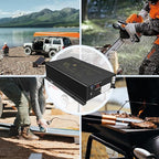 3000Watt Pure Sine Wave Power Inverter 12VDC to 120VAC 6000W Peak Built-in Soft Starter Dual AC Outlets 2× 2.4A USB Port &Hardwire Terminal Off-Grid Solar Converter RV Trucks (U5-300012)