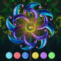 WONDER GARDEN Wind Spinners for Yard and Garden-Solar Wind Spinners - 61 Inch Blue Wind Sculptures & Spinners with LED Changing Light Glass Ball for Garden Patio Outdoor Decor