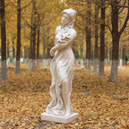 Outdoor Garden Nymph Statue 51 Inch Large Magnesium Oxide Sculpture Goddess of Spring Flowers Greek Mythology Roman Style Outdoor Patio Yard Lawn Porch Decor Ivory