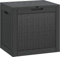 Deck Box, 31 Gallon Resin Outdoor Storage Box, Waterproof and UV Resistant Lightweight Storage Deck Box for Garden Tools, Supplies