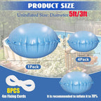 4+1 Combined Pool Pillows, Pool Air Pillow, Inflatable Pool Pillows for Above Ground Pools, Winter PVC Ice Equalizer Air Pillow with 8PCS 4m Ropes for Support Swimming Pool Covers (5Ft +4PCS 3Ft)