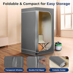 SereneLife Portable Full Size Home Spa| One Person Sauna | with Heating Foot Pad and Portable Chair (Steam Gray)