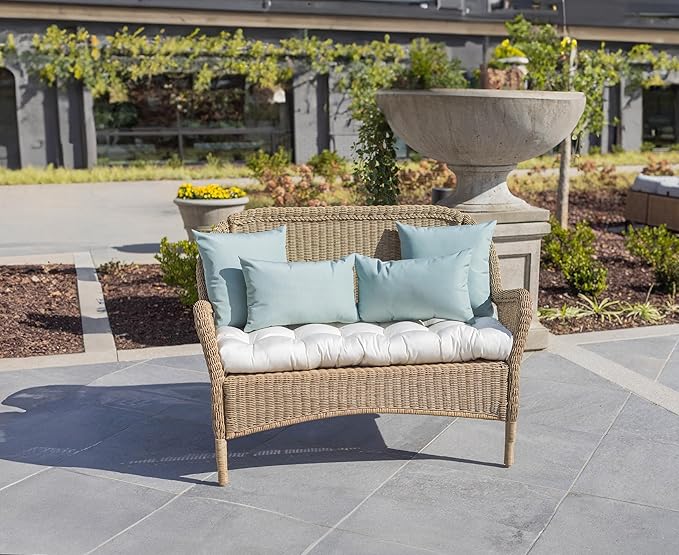RSH DECOR: Sunbrella Square Throw Pillows Set of 2 | 20" x 20" | Water and Fade-Resistant Performance Fabric | Outdoor Pillow Covers with Down-Alternative Inserts | Canvas Spa