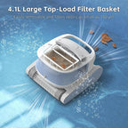 Hydro 3S Robotic Pool Cleaner, Cordless Automatic Pool Vacuum for Inground and Above Ground Pools, Smart Navigation, 300Min Runtime, Wall/Waterline Cleaning, Large Filter Basket, 4 Cleaning Modes