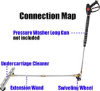 M MINGLE Pressure Washer Undercarriage Cleaner, Under Car Washer, with Swivel Wheel and 2 Extension Wand, 4000 PSI