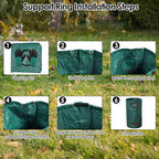3-Pack 72 Gallon Yard Waste Bags, Reusable Heavy Duty Collapsible Garden Leaf Bags with Plastic Ring,with Gardening Gloves,Stand-Up Yard Waste Bin for Leaves, Lawn Debris & Grass Clippings