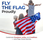 American Flag for Outside Heavy-Duty US Flag with Embroidered Stars Reinforced Material USA Flag Built for Outdoors Sewn Stripes UV Protection Brass Grommets (3x5 ft)