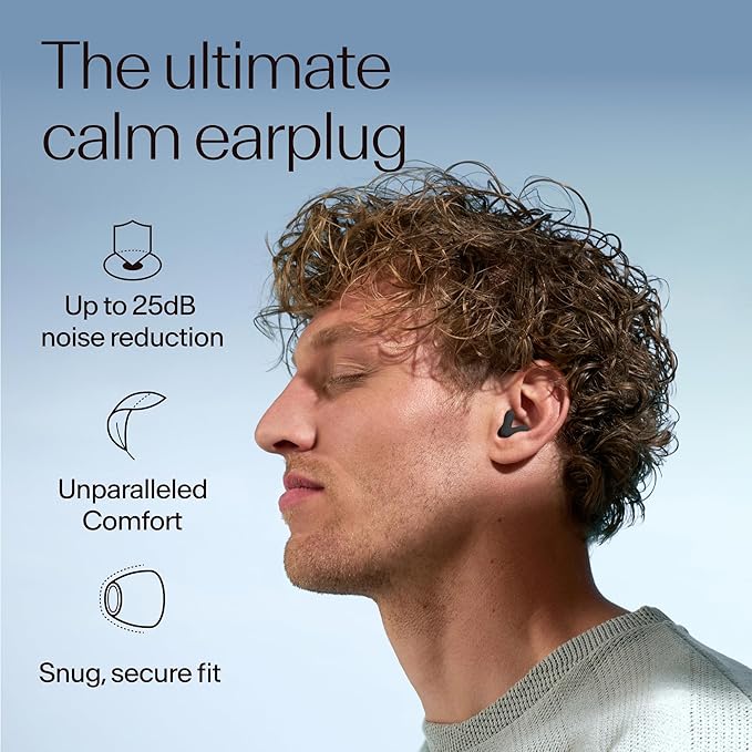 Alpine Silence Earplugs for Sleep, Focus & Travel - V-Shape Snug Fit & Soft Oval Tips – 4 Sizes XS/S/M/L - Comfortable, Reusable Hearing Protection - 22dB – Black