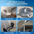 5000PSI Electric Pressure Washer with 33FT Hose 4.0GPM Power Washers Electric Powered Professional High Pressure Cleaner Machine, Foam Cannon, 4 Tips, powerwashers for Home Cars, LBlue