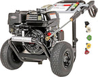 SIMPSON Cleaning PS3228 PowerShot 3300 PSI Gas Pressure Washer, 2.5 GPM, Honda GX200 Engine, Includes Spray Gun and Extension Wand, 5 QC Nozzle Tips, 5/16-inch x 25-foot MorFlex Hose, 49-State