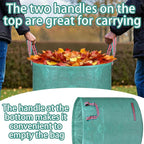 Reusable yard waste bags. 72-gallon large leaf bags(3-pack) Heavy-duty yard garden bag. Leaf bags with 4 handles that can stand upright. Great for collecting leaves and grass clippings
