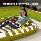 Pool Wave Inflatable Pool Lounger Floats, 80" x 66" Large Tanning Bed for Adult Kids, Outdoor Sun Bathing Floating Blow up Raft W/Pillow, Spray Water Mat, Summer Beach Lake Family Party Gift - Green