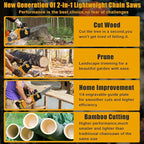 Mini Chainsaw Cordless for Dewalt 20V Battery, Brushless Electric 12"/ 10" with Auto Oiler & Security Lock, for Tree Trimming, Branch Wood Cutting (Tool Only) (12"/ 10" Chainsaw)