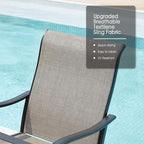 VICLLAX Swivel Patio Chairs Set of 2, 360-degree All-Weather Outdoor Swivel Chairs for Lawn Garden, Patio Dining Chairs, Black Metal Frame and Textilene Mesh Fabric
