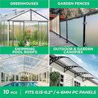 Polycarbonate Greenhouse Panels (H Connectors) - 0.2" Thick, Fit 6mm or 4mm Twin-Wall Polycarbonate Panels, Join 2 Pieces of Panels Together, 4-Foot Length, 10 Pieces (H Connectors 6mm, 4ft)