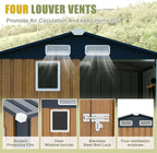 6x8 FT Outdoor Metal Storage Shed with Lockable Door, Steel Garden Utility Shed with Vents and Window, Backyard Patio Tool Shed for Lawn Equipment, Bike, Firewood and Mower Storage, Brown