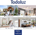 TODOLUZ 3-Light Large Outdoor Pendant Light Fixtures with Height Adjustable, Porch Hanging Lighting E26 Bulb Base in Oil Rubbed Bronze, Exterior Ceiling Lamp for Entrance Patio Garden