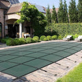 Swimming Pool Safety Underground Pool Cover, Swimming Pool Safety Cover, Cold Resistant Pool Cover 16' X 32' Contains All Hardware for Installation, Sturdy and wear-Resistant, Green