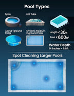KOKIDO 2025 Cordless Pool Vacuum with 72” Pole, Standard & Fine Interchangeable Filters, Ideal for spot Cleaning, 2 Vac Heads, Spot Clean, for Small Above & Inground Pools, Spas Hot Tubs XV320