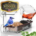 Window Bird Feeder with Strong Suction Cups - (Upgraded 2025 Model) Clear Acrylic Feeder Window for Cats Bird House Gift