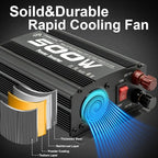 500W Modified Sine Wave Power Inverter DC 12V to AC 110V, Peak 1000Watt, Car Plug Inverter Adapter Power Converter with 4.2A Dual USB Charging Ports Black