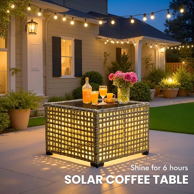 Outdoor Sectional Patio Furniture Set with Swivel Rocking Chairs,9 Pieces Wicker Conversation Sets L Shaped Couch Out Door Sofa Set Outside Furniture for Garden Deck Yard Porch,Black