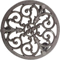 Sungmor Heavy Duty Cast Iron Plant Caddy,11" Round Potted Plant Stand Flower Pot Rack on 3 Solid Wheels,Indoor Outdoor Planter Holder Trolley Casters Rolling Tray