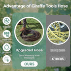 Giraffe Hybrid Leader Hose 5/8" x 15ft, Custom Length, NO Kink, Flexible, Leakproof Water Hose with Male to Female Fittings, 600 Burst PSI